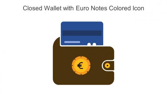 Closed Wallet With Euro Notes Colored Icon In Powerpoint Pptx Png And Editable Eps Format