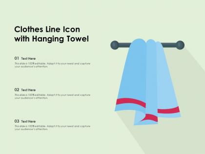 Clothes line icon with hanging towel