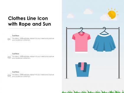 Clothes line icon with rope and sun