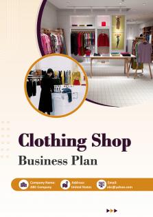 Clothing Shop Business Plan Pdf Word Document