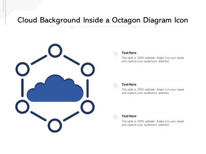 Cloud background inside a octagon diagram icon