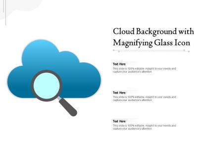 Cloud background with magnifying glass icon