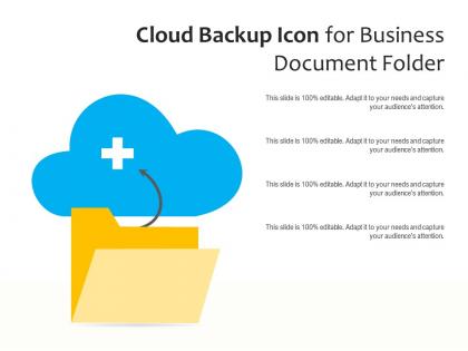 Cloud backup icon for business document folder