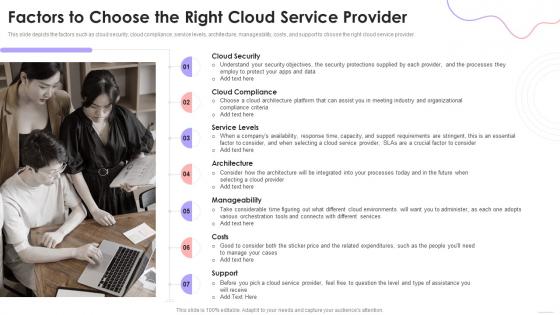 Cloud Based Services Factors To Choose The Right Cloud Service Provider