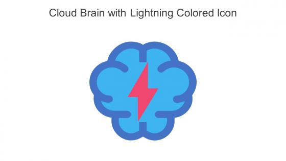 Cloud Brain With Lightning Colored Icon In Powerpoint Pptx Png And Editable Eps Format