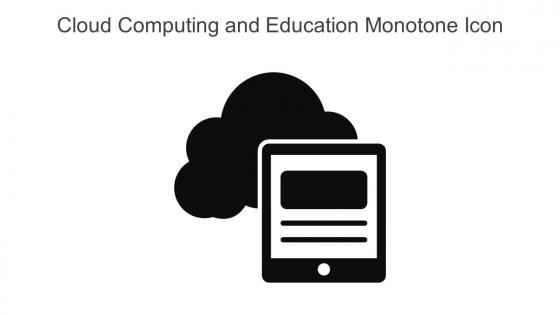 Cloud Computing And Education Monotone Icon In Powerpoint Pptx Png And Editable Eps Format