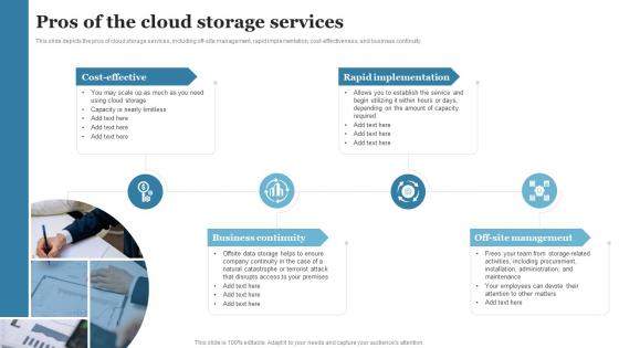 Cloud Computing Pros Of The Cloud Storage Services Ppt Powerpoint Sample