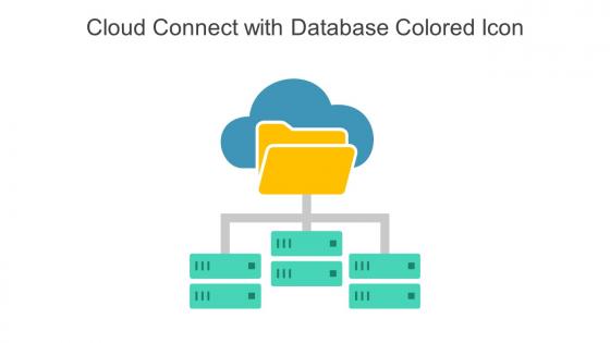 Cloud Connect With Database Colored Icon In Powerpoint Pptx Png And Editable Eps Format
