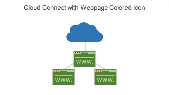 Cloud Connect With Webpage Colored Icon In Powerpoint Pptx Png And Editable Eps Format