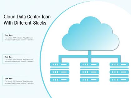 Cloud data center icon with different stacks