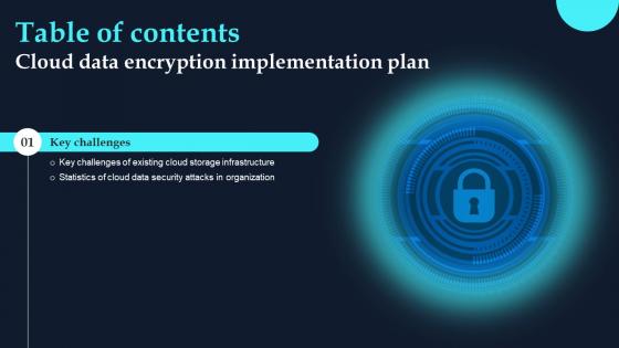 Cloud Data Encryption Implementation Plan Table Of Contents