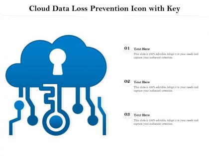 Cloud data loss prevention icon with key