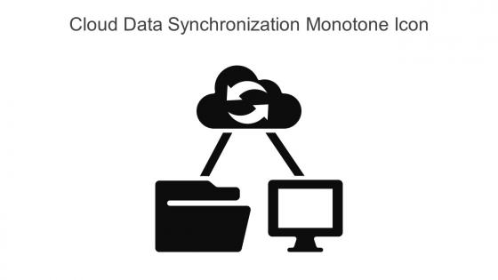 Cloud Data Synchronization Monotone Icon In Powerpoint Pptx Png And Editable Eps Format