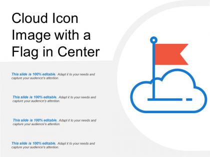 Cloud icon image with a flag in center