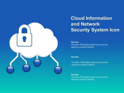 Cloud information and network security system icon