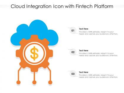 Cloud integration icon with fintech platform