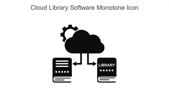 Cloud Library Software Monotone Icon In Powerpoint Pptx Png And Editable Eps Format