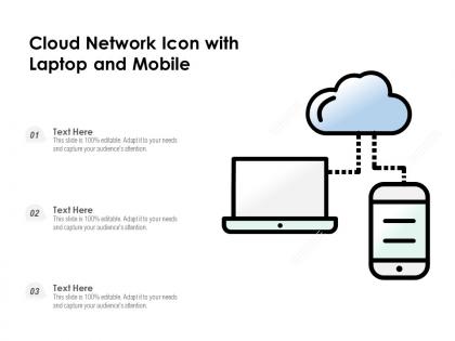 Cloud network icon with laptop and mobile