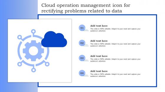 Cloud Operation Management Icon For Rectifying Problems Related To Data