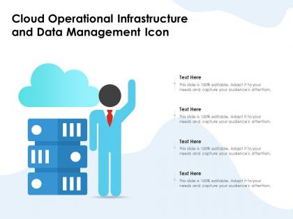 Cloud operational infrastructure and data management icon