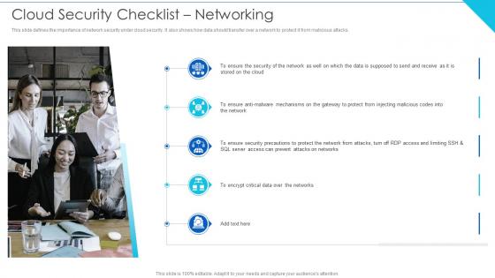 Cloud Security Checklist Networking Cloud Information Security