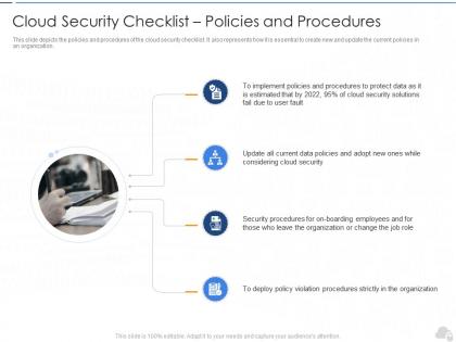 Cloud security checklist policies and procedures cloud security it ppt tips