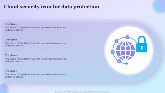 Cloud Security Icon For Data Protection