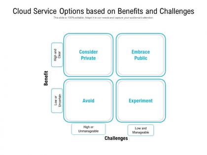 Cloud service options based on benefits and challenges