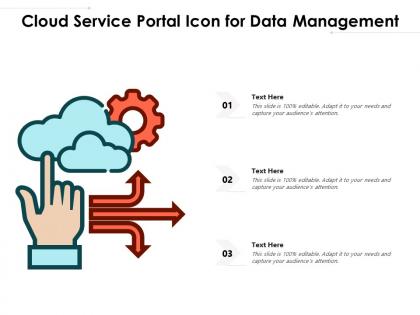 Cloud service portal icon for data management