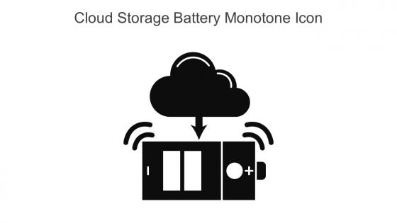 Cloud Storage Battery Monotone Icon In Powerpoint Pptx Png And Editable Eps Format