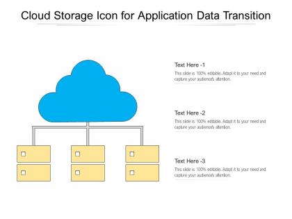 Cloud storage icon for application data transition