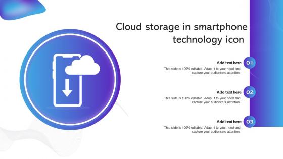 Cloud Storage In Smartphone Technology Icon