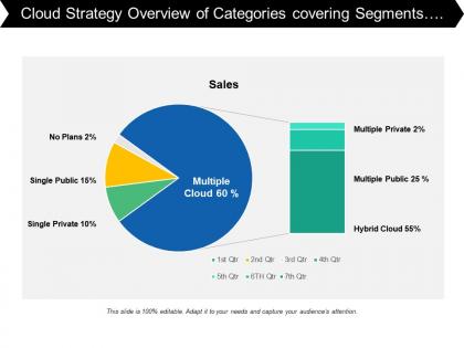 Cloud strategy overview of categories covering segments of multiple public and private