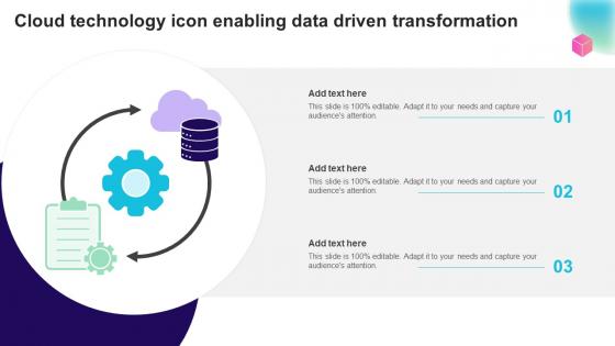 Cloud Technology Icon Enabling Data Driven Transformation