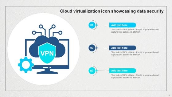 Cloud Virtualization Icon Showcasing Data Security