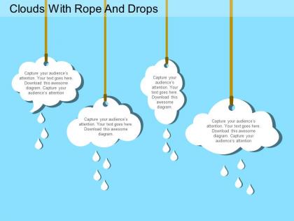 Clouds with rope and drops flat powerpoint desgin
