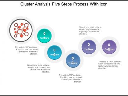 Cluster analysis five steps process with icon
