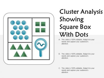 Cluster analysis showing square box with dots
