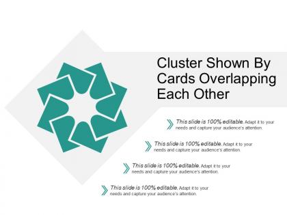 Cluster shown by cards overlapping each other
