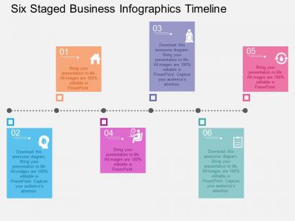 Co six staged business infographics timeline flat powerpoint design