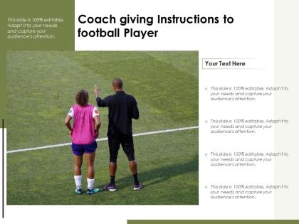 Coach giving instructions to football player