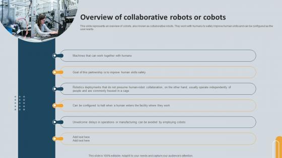 Cobots Enhancing Efficiency And Quality Overview Of Collaborative Robots Or Cobots