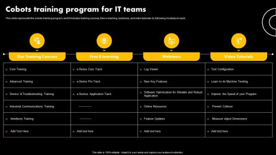 Cobots Training Program For Cobot Products Accessories And Automation Equipment