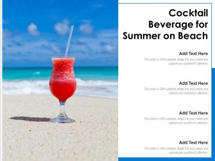 Cocktail beverage for summer on beach