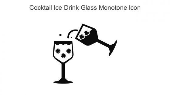 Cocktail Ice Drink Glass Monotone Icon In Powerpoint Pptx Png And Editable Eps Format