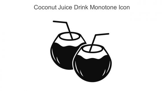 Coconut Juice Drink Monotone Icon In Powerpoint Pptx Png And Editable Eps Format