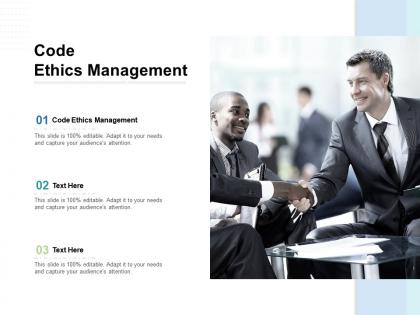 Code ethics management ppt powerpoint presentation file demonstration cpb