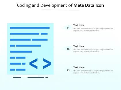 Coding and development of meta data icon