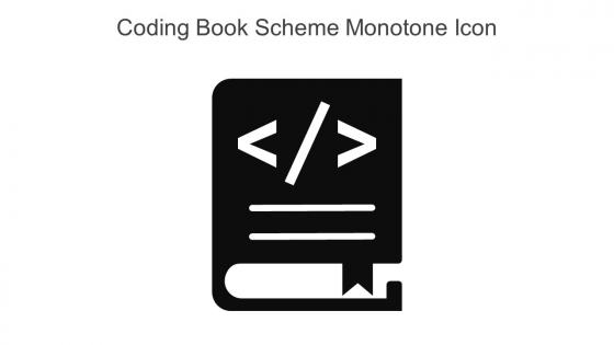Coding Book Scheme Monotone Icon In Powerpoint Pptx Png And Editable Eps Format