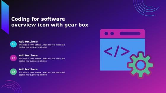 Coding For Software Overview Icon With Gear Box